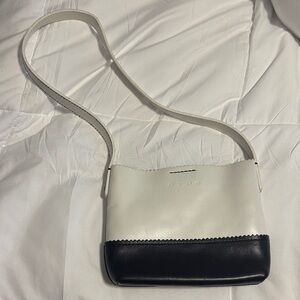 Hype White and Black Leather Mini Bag